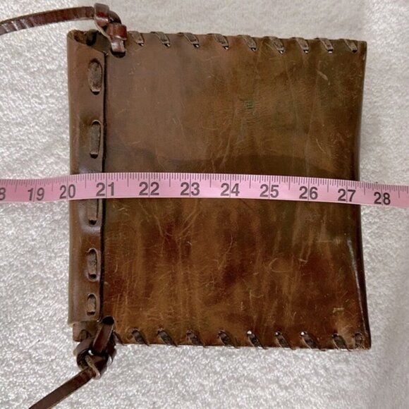 Vintage Brown Leather Shoulder Bag Purse - Picture 10 of 11